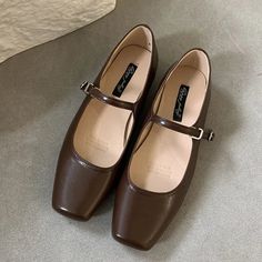 LBSFY - Summer New Brand Women Sliver Flats Fashion Square Toe Shallow Mary Jane Shoes Soft Casual Ballet Shoes Slingback Shoes Summer Brown, Zapatos Mary Jane, Women Flats, Shoes Soft, Slingback Shoes, Jane Shoes, Mary Jane Shoes, Party Birthday, Fashion Flats