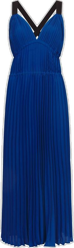 Blue Evening Dress With Pleated Back, Blue Pleated Back Dress For Evening, Blue Spring Dresses With Folds, Chic Blue Accordion Pleated Skirt, Blue Summer Dresses With Folds, Blue Summer Dress With Folds, Blue Sleeveless Pleated Dress For Spring, Blue Pleated Waist Midi Dress, Blue Sleeveless Pleated Summer Dress