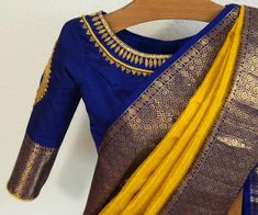 #tamilmua #tamilbrides #bridalsarees #valaikappu #pastelsaree #manavaraisaree #sareetips #swissbride #tamil #traditionalwedding… Yellow Kanjivaram Saree Silk, Royal Blue Silk Saree, Paithani Blouse Design, Yellow Silk Saree, Paithani Blouse, Blue Silk Blouse, Cotton Blouse Design, Pattu Saree Blouse Designs