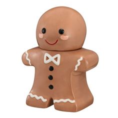 a ceramic figurine of a ginger with a bow tie on it's chest