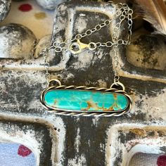 Turquoise Bar With Rope Trim Measures 1 3/4” Wide And 5/8” Long, Sits On A Adjustable 18” Chain. Turquoise Bar Necklace, Turquoise Bar, Artisan Craft, Bar Necklace, Blue And Silver, Chain Link, Womens Jewelry Necklace, Color Blue, Jewelry Necklaces