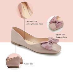 ▼Description These glossed Aida flats channel an artful and elegant mood, with square toes and adorned bows, conveying the designer's danity outlook. ◄Details ‧ Upper: Vegan Leather / Suede‧ Lining: Lambskin‧ Memory Foam Pad‧ Sole: Rubber‧ Square Toe‧ Slip-on Styling‧ Back Paddles IncludedDimensions‧ Heel Height: 1.5 cm / 0.6″ ◄Shipping Information Free standard shipping on all orders. An average shipping interval for standard delivery is 5-14 working days. Elegant Closed Toe Ballet Flats For Fall, Spring Formal Ballet Flats With Bow, Elegant Almond Toe Ballet Flats For Fall, Elegant Almond Toe Ballet Flats For Business, Elegant Square Toe Ballet Flats, Fitted Closed Toe Ballet Flats For Formal Occasions, Elegant Closed Toe Ballet Flats For Formal Occasions, Elegant Square Toe Evening Flats, Formal Closed Toe Ballet Flats