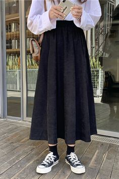 High Waist Loose Vintage Black Skirts – Tomscloth Black Full-length Skirt For Fall, Full Length Black Skirt For Fall, Black Full Length Winter Skirt, Casual Full-length Black Skirt, Casual Black Full-length Skirt, Black Skirted Bottoms, Winter Full Skirt Black Bottoms, Black Full Skirt For Winter, Casual Black Full Skirt Bottoms