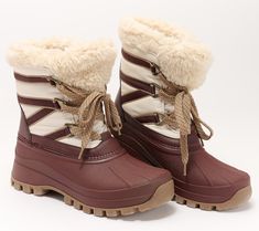 Gear up for the winter season with these nylon snow boots. Ready for any weather, they feature a cozy faux fur collar, lace-up front closure, and rubber sole that's tough enough to withstand the elements. From Cougar. Snow Gear, Holiday Outfit, Faux Fur Collar, Fur Collar, Walmart Shopping, Fur Collars, Winter Season, Holiday Outfits, Shoe Shop