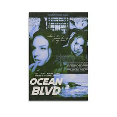 the poster for ocean blvd shows two women in front of a building and water