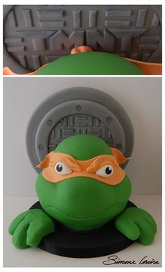 the teenage mutant cake is made to look like it's from teenage mutant turtles