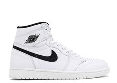 Air Jordan 1 Retro High OG Premium 'Yin Yang' - Air Jordan - 555088 102 - white/black-white | Flight Club Black And White Jordans, High Top Jordans, All White Shoes, Jordan 1 Sneakers, All Jordans, White Jordans, Black Jordans, Flight Club, Shoes Outfit Fashion