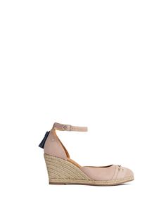 The Florence Wedge - Blush Chic Espadrille Wedge Sandals With Heel Strap, Chic Spring Espadrilles With Heel Strap, Chic Espadrilles For Spring, Chic High Heel Espadrilles, Chic Espadrille High Heels, Chic Espadrilles With Wrapped Heel, Chic Wedge Heel Espadrilles For Spring, Chic Sandals With Contrasting Wedge Heel, Chic Sandals With Contrasting Heel Counter And Wedge Heel