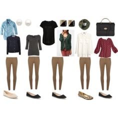 like only the Khaki pants and shoes Cropped Khaki Pants Outfit Work, Black Shirt Khaki Pants Outfit, Work Outfits With Tan Pants, Khaki And Black Outfits For Women, Business Casual Outfits With Khaki Pants, Dark Khaki Pants Outfit Women Work, Brown Jegging Outfit, Kakhi Pants Outfit Women Work, Khaki Dress Pants Outfit Women