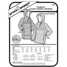 an image of women's coat range andorak sewing pattern from green pepper