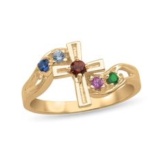 Celebrate your one-of-a-kind tribe with this personalized ring. Handpick the stones that represent each family member and create your unique masterpiece. Made in responsibly sourced Sterling Silver, 10K or 14K Rose, White, or Yellow Gold for everyday wear with proper care. Stone: Natural or simulated Diamond, Alexandrite, Amethyst, Aquamarine, Citrine, Cubic Zirconia, Emerald, Garnet, Onyx, Peridot, Tourmaline, Quartz, Ruby, Sapphire, Spinel, Topaz, or Zircon Stone Size: 2.5 mm, 2 mm Shank Width Spiritual 14k Gold Birthstone Rings, Heirloom Style Multi-stone Stackable Rings For Gift, Heirloom Multi-stone Stackable Rings As Gift, Heirloom Multi-stone Stackable Rings For Gift, Adjustable Gold Birthstone Ring With Multi-stone, Spiritual Yellow Gold Promise Ring Birthstone, Yellow Gold Sterling Silver Birthstone Ring With Accent Stones, Spiritual Yellow Gold Birthstone Promise Ring, Spiritual Multi-stone Promise Ring