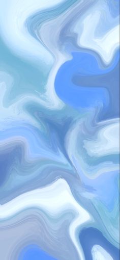 an abstract painting with blue and white colors