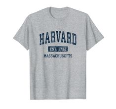 PRICES MAY VARY. Unique established Harvard Massachusetts shirt features original classic distressed navy athletic sports design & a great way to show your hometown patriotic pride. Perfect gifts for those who love it's charm & proud to be from Harvard MA Vintage Harvard Massachusetts shirt with cool old school navy sports logo makes a great vacation travel souvenir & gift. Also available on Mens Womens & Kids Tees, Long Sleeve T-Shirts, Hoodies & Sweatshirts. Click the brand link above to see m Buckeye Nation, Florida Shirt, University Apparel, Sport Logos, Navy Print, Retro Sports, Athletic Sports, School Sports, Unique Logo