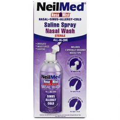 Shop NeilMed Saline Spray All-In-One Nasal Wash 177.5g at medino. Free shipping over £25. Rated 5 stars by 10,000+ happy customers. Next day delivery available before 8pm Saline Rinse, Nasal Wash, Sinus Allergies, Pregnancy Health, Natural Home, Dish Soap Bottle, Allergies, Mist, All In One