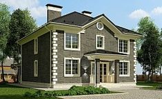 this is an artist's rendering of a two story house