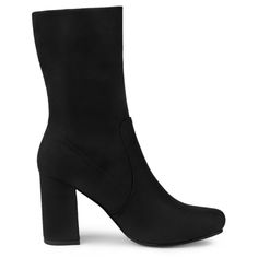 Look forward to these amazing suede high-heel ankle boots! A rounded toe meets a fitted 7 1/2" shaft height. Two ways of wearing for you to pair these boots with your outfits. The foldable shaft will offer you a comfortable, fashionable, and chic life. The boots are paired well with dresses and skirts. Faux-suede vamp, more textured. Rubber Outsole and ABS heel, anti-slip effectively. Moderate heel height, makes you feel more comfortable. Winter Ankle-high Heeled Boots With 4-inch Heel, Winter Heeled Boots With 4-inch Heel And Medium Width, Suede Ankle Boots With 4-inch Heel, Winter Heeled Boots With 4-inch Heel, Suede Boots With 4-inch Heel And Medium Width, Ankle-high Boots With 4-inch Heel For Winter, Winter Ankle-high Boots With 4-inch Heel, Winter Boots With 4-inch Heel And Ankle-high, Fitted Suede Ankle-high Heeled Boots