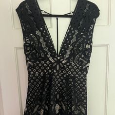 Black Lace Dress With Lining, V Neck Front And Back Free People Lace Dress, Black Lace Dress, Free People Black, Free People Dresses, Free People Dress, Black Lace, Lace Dress, Colorful Dresses, Free People