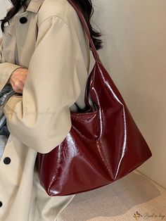 Bird in Bag - Soft Leather Large Capacity Shoulder Bag for Women Red Bag Outfit, Uni Bag, Hobo Bag Patterns, Red Leather Bag, Large Hobo Bag, Fall Bags, Trendy Shoulder Bag, Couture Handbags, Trendy Handbags