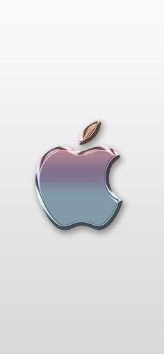 an apple logo is shown on the back of a white iphone wallpaper with pink and blue ombreaches