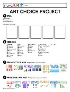 the art choice project is shown with different colors