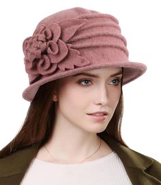 PRICES MAY VARY. Material: The women beret hat made of wool which is high quality material for warmth, durability and comfort. Head circumference: 56-58cm/22-22.8inch. One size fits most people. Classic French Vintage Floral Style: Handmade item, complex 3D floral patterns, comfortable and easy to wear in this style winter dress hat. Lightweight and soft.looks more stylish. Various Options: Supplied with choice of colours to meet the requirements of customers. It is easy to match with casual or Elegant Wool Cloche Hat For Fall, Fitted Wool Cloche Hat, Fitted Wool Cloche Hat For Fall, Vintage Cloche Hat For Winter, Vintage Beige Felt Hat For Winter, Beige Wool Felt Hat For Winter, Winter Wool Cloche Hat, Winter Wool Cloche Felt Hat, Fall Wool Cloche Hat