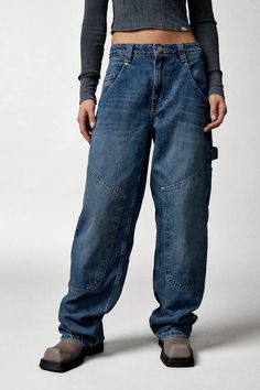 BDG Bella Baggy Carpenter Jean | Urban Outfitters Elevated Basics, Carpenter Jeans, Oversized Denim Jacket, Cargo Jeans, And Sign, Ripped Jeans, Fashion Inspiration, Urban Outfitters, Denim Jacket