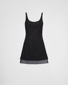 Black Wool mini-dress | PRADA Prada Looks, Ss24 Trends, Prada Clothes, Prada Dresses, Prada Mini, Prada Dress, Special Occasion Outfits, Airport Fashion, Poplin Dress