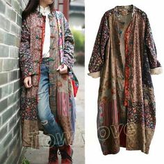 Dress Coat Outfit, Womens Dress Coats, Qipao Dress, Floral Dresses Long, Dress Coat, Coat Outfits, Women Maxi, Loose Dress, Coat Fashion