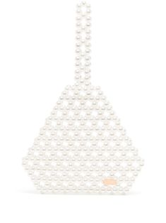 white crystal faux-pearl embellishment logo plaque open top single top handle main compartment Luxury Top Handle Bag With Pearl Handle, Luxury Bags With Pearl Top Handle, Luxury Bags With Pearl Handle And Top Handle, Luxury Tote Shoulder Bag With Pearl Handle, Luxury Tote Bag With Pearl Handle, Luxury Shoulder Bag With Pearl Handle For Shopping, Tote Bag With Pearl Handle, Elegant Tote Shoulder Bag With Pearl Handle, Shopping Bag With Pearl Top Handle