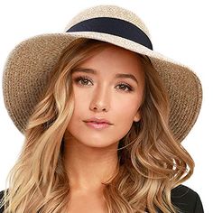 Brand: FURTALK Color: Mixed Beige Features: Women's Sun Hat Material is high quality paper straw, fashionable, functional and stylish brimmed beach sun hats... Summer Straw Hat, Straw Hat Beach, Summer Cap, Summer Hats For Women, Straw Sun Hat, Summer Sun Hat, Sun Hats For Women, Looks Chic, Beach Hat