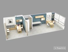 an office with desks and chairs in the floor plan for a small business space