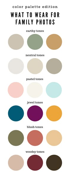 the color guide for what to wear for family photos