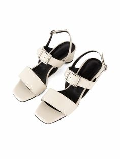 - Buckle detail sandals- Adjustable back ankle straps- Mid heelsMeasurements(in.)- Height: 1.6in.- KR220 - KR255- Please refer to the size chart- Fits true to the size, but if you have wide feet, we recommend buying half size upComposition- Cow skinDesigner- Made in Korea- by NONETHELESS- Style#:300678814 Chic T-strap Sandals With Buckle Closure And Block Heel, Low Heel T-strap Sandals With Buckle Closure For Summer, Elegant Wedge Sandals With Buckle Closure And Block Heel, Ankle Strap Wedge Sandals With Sculpted Heel, Elegant Wedge Sandals With Buckle And Block Heel, Summer T-strap Sandals With Stacked Heel And Ankle Strap, Modern T-strap Sandals With Heel Strap And Open Toe, Modern Sandals With Ankle Strap Medium Width, Modern Sandals With Ankle Strap