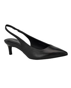 in stock Formal Pointed Toe Slingback Pumps With Adjustable Strap, Formal Slingback Pumps With Adjustable Strap, Classic Spring Slingback Pumps For Party, Classic Spring Party Slingback Pumps, Modern Calvin Klein Heels For Evening, Calvin Klein Modern Evening Heels, Modern Evening Heels With Adjustable Strap, Calvin Klein Chic Ankle Strap Heels, Chic Calvin Klein Ankle Strap Heels