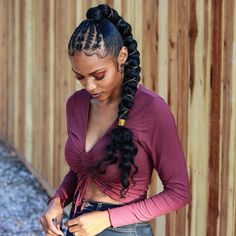 Cabello Afro Natural, Braided Ponytail Hairstyles, Twist Braid Hairstyles, Braided Hairstyles Updo, Penteado Cabelo Curto, Cornrow, Cornrow Hairstyles, Sleek Ponytail