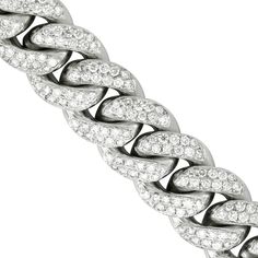 Diamond Cuban Link Chain in 14k White Gold 17 inches 21.11 Ctw 14.5 mm Diamond Cuban Link Chain, Vs2 Diamond, Luxurious Design, Cuban Link Chain, Cuban Chain, Cuban Link, Diamond Clarity, Round Cut Diamond, White Gold Diamonds