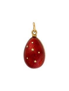 18K Yellow Gold & Enamel Red Enamel Jewelry With Charms, Ornate Gold Enamel Jewelry, Nickel-free Enamel Pendant Charms, Faberge Egg Necklace, Gold Enamel Vintage Charm, Gold Enamel, Yellow Gold, Yellow, Pendant Necklace