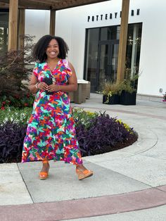 Experience a burst of color and coolness in our Tropicana Flutter Sleeve Maxi Dress. Made with lightweight polyester, this dress features bold flutter sleeves and a flattering A-line silhouette. Perfect for a sunny day out! Model wears are size 10 and wearing a large with room to spare. :) Multicolor A-line Sundress For Vacation, Bold Summer Vacation Dresses, Summer Beach Maxi Dress With Flutter Sleeves, Spring Beach Maxi Dress With Bold Print, Multicolor A-line Sundress For The Beach, Multicolor A-line Sundress For Beach, Spring Bold Print Maxi Dress For Beach, Multicolor Ruffled Summer Maxi Dress, Summer Sundress With Flutter Sleeves