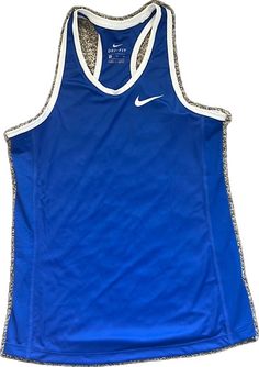 Fitted Blue Nike Tops, Nike Blue Tops For Spring, Tops Nike, Blue Tank Top, Nike Blue, Kids Nike, Nike Shirts, Nike Tops, Dri Fit