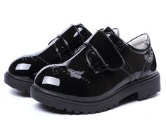 PRICES MAY VARY. 【Comfortable Oxford Shoes for Kids】: Finished with smooth patent leather vamp, these boy's dress shoes easy to clean. Lightweight outsole will keep him comfortable all day long, the full sponge heel cup helps support your kid's feet 【Classic Dress Shoes for Kids】: Hook and loop closure for a convenient and comfort fit. His sophisticated attire will look perfectly polished with these classic dress oxfords. these oxford shoes works perfectly with both formal and casual wear and pa Kids Flats, Shoes For Kids, Black Oxfords, Oxford Dress Shoes, Girls Uniforms, Oxford Dress, Pig Skin, Classic Dress, Big Kid