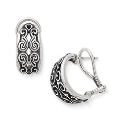 From James Avery, these earrings feature:Sterling silverApprox. 0.75"LPost closureMade in the USA. Classic Earrings With Oxidized Finish, Classic Sterling Silver Clip-on Jewelry, Elegant Oxidized Sterling Silver Hoop Earrings, Elegant Sterling Silver Hoop Earrings With Oxidized Finish, Clip-on Sterling Silver Jewelry In White Gold, Clip-on White Gold Sterling Silver Jewelry, Sterling Silver Clip-on Jewelry In White Gold, Sterling Silver Clip-on Hoop Earrings, Elegant Silver Hoop Earrings With Oxidized Finish