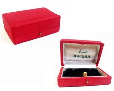 Vintage or antique red wedding double ring or earring box with beautiful purple velvet interior marked Ammar. Very good condition, as seen in the photographs. Ideal for gifting a jewelry, Valentine's day, Mother's Day, Proposal. It is stamped Hurreeram Soonderjee jeweller Kurrachee. Length 8.6 Centimeters/ 3.4" in Width 5.6 Centimeters/ 2.2" in  Height  3.4 Centimeters/ 1.3 " in Velvet Interior, Earring Box, Velvet Interiors, Wedding Ring Box, Star Gift, Double Ring, Box Jewelry, Purple Velvet, Red Wedding