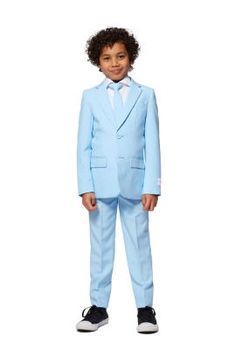 With this ice-cold, cool blue suit from OppoSuits, youll be chilling at every party. The chills up and down your spine are complimentary with goosebumps on the side. This light blue suit is without a doubt the hottest suit below zero.This suit includes pants, blazer and tie. | OppoSuits BOYS Cool Blue 2 Piece Suit + Tie, 6 Hot Suit, Suit Prom, Light Blue Suit, Halloween Suits, Prom Tuxedo, Unisex Onesies, Christmas Suit, Suits Prom, Wedding Party Outfits