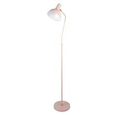 a pink floor lamp on a white background