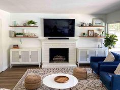 the living room is clean and ready to be used as a family room or office