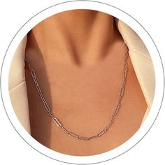 Paperclip Chain Necklace We Have 2 Kinds Of Length And 2 Colors Of This Paperclip Chain Necklace, Please Confirm The Color And Size Before You Ordering, (14 Inch Silver Paperclip Chain Necklace, 14 Inch Gold Paperclip Chain Necklace, 18 Inch Silver Paperclip Necklace And 18 Inch Gold Paperclip Necklace ) Each Necklace Has More 2inch Extender Chain To Adjust Silver Paperclip Necklace Gold Made Of High Quality Copper With Real Gold Plated And Real Silver Plated, Color Not Easily Tarnish, Lead Nick Everyday Long Silver Chain Necklace, Minimalist Rose Gold Chain Link Necklace, Rose Gold Link Chain Necklace With Paperclip Chain, Trendy Rose Gold Chain Necklace For Everyday, Trendy Rose Gold Everyday Chain Necklace, Trendy Rose Gold Delicate Chain Necklace, Minimalist Rose Gold Metal Chain Necklace, Adjustable Rose Gold Chain Link Necklace, Rose Gold Adjustable Chain Link Necklace