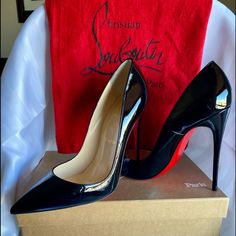 Christian Louboutin So Kate 120 Patent. Great Condition. Never Worn Outside The Home. See Pics For Details. Please Visit Designer’s Website For Shoe Chart. Shoe Chart, Louboutin So Kate, Shoes Heels Classy, Cute Shoes Heels, Black Patent Leather Pumps, Christian Louboutin So Kate, So Kate, Stunning Shoes, Red Bottoms