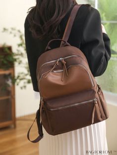 BagForLove - Medium Brown Minimalist Multi-Pocket Backpack for Enhanced Functionality Product Description Color Brown Composition 100% Polyamide Bag Size Medium Pattern Type Plain Material Polyamide Type Classic Backpack Size Chart INCH CM Handle Height Strap Length Bag Height Bag Width Bag Length 2 inch 33.5 inch 13.4 inch 6.3 inch 11.8 inch Handle Height Strap Length Bag Height Bag Width Bag Length 5 cm 85 cm 34 cm 16 cm 30 cm Details Pictures Similar Products h2 { text-align: center; } /* æ¢è¡ */ li{ white-space: normal; word-break: break-all; word-wrap: break-word; } .red-box { width: 100%; display: flex; flex-direction: row; flex-wrap: wrap; justify-content: center; } .red-box > div { width: 190px; height: 250px; margin: 10px; } .red-box > div > a > img { width: 190px; height: 250px Trendy Softback Backpack With Pockets, Trendy Everyday Backpack With Pockets, School Backpack With Pockets In Brown, Brown School Backpack With Pockets, Everyday Shoulder Backpack With Multiple Pockets, Everyday Backpack With Multiple Pockets And Softback, Everyday Softback Backpack With Pockets, Everyday Softback Backpack With Multiple Pockets, Brown Softback Backpack With Pockets