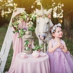 Tea Party Photography, Horse Poses, Princess Photography, Unicorn Photo, Unicorn Pony, Unicorn Birthday Outfit