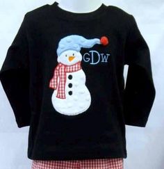 *Snowman Applique shirt *Name or monogram can be Added at no extra Charge *Boutique quality shirt *long sleeve Available Sizes: 12M, 18M, 2, 3, 4, 5, 6, 8 Please allow 7-10 for Production Cute Long Sleeve T-shirt For Holiday, Cute Long Sleeve Holiday T-shirt, Playful Long Sleeve Holiday Tops, Cute Long Sleeve Tops For Festive Occasions, Playful Cotton Holiday Tops, Playful Cotton Tops For The Holiday Season, Snowman Applique, Monogram Applique, Diy Applique